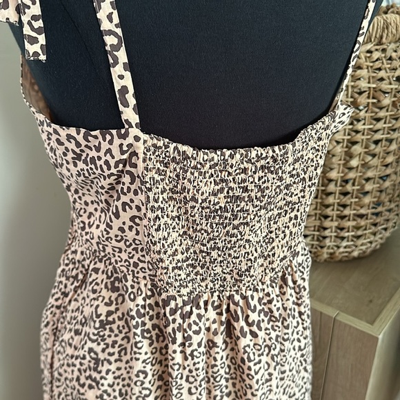 NWT GAP Tiered Cami Leopard Print button down Women's Dress with pockets Size 12 - Picture 9 of 15